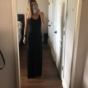 Black Cotton Maxi Dress